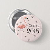 Flamingo Roze Klasse van de knoop van 2015 Ronde Button 5,7 Cm (Voorkant /achterkant)