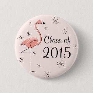 Flamingo Roze Klasse van de knoop van 2015 Ronde Button 5,7 Cm