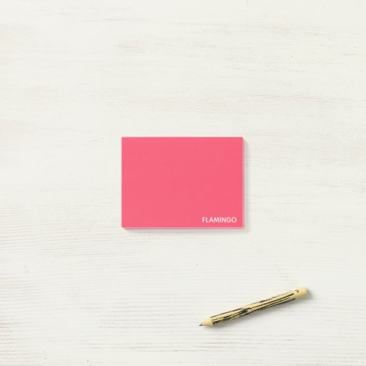 Flamingo roze kleur naam post-it® notes (Op bureau)