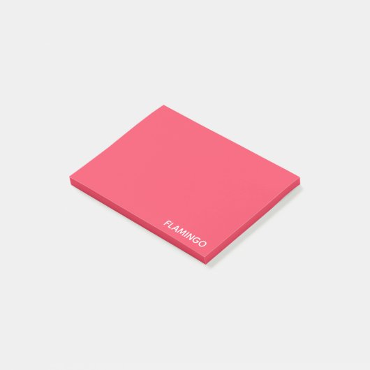 Flamingo roze kleur naam post-it® notes (Schuin)