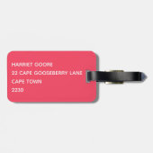 Flamingo roze kleurnaam bagagelabel (Achterkant horizontaal)