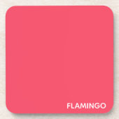 Flamingo roze kleurnaam bier onderzetter (Voorkant)