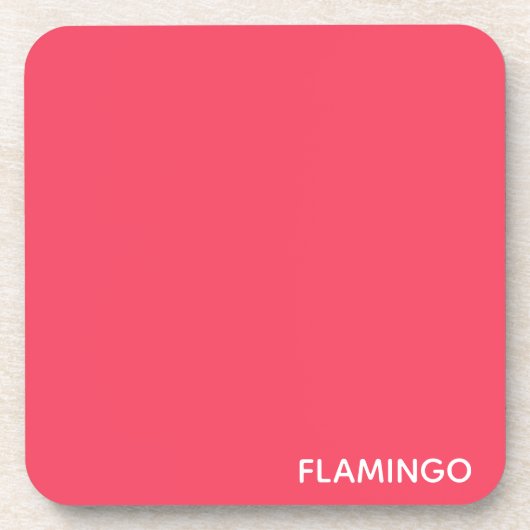 Flamingo roze kleurnaam bier onderzetter (Voorkant)