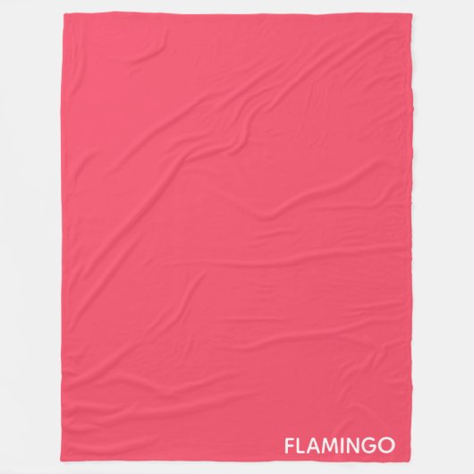 Flamingo roze kleurnaam fleece deken (Voorkant)