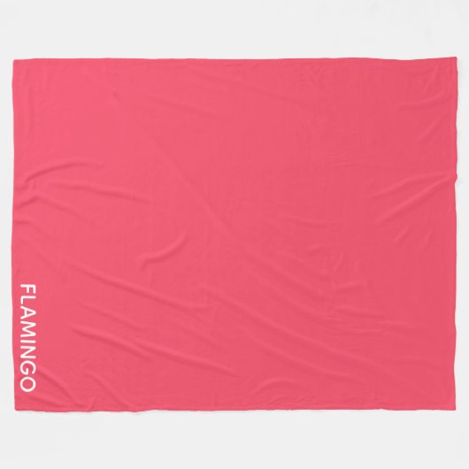 Flamingo roze kleurnaam fleece deken (Voorkant (Horizontaal))
