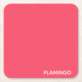 Flamingo roze kleurnaam kartonnen onderzetters