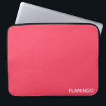Flamingo roze kleurnaam laptop sleeve<br><div class="desc">Flamingo roze kleurnaam</div>