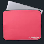 Flamingo roze kleurnaam laptop sleeve<br><div class="desc">Flamingo roze kleurnaam</div>