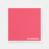 Flamingo roze kleurnaam servet (Voorkant)
