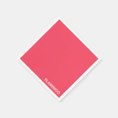 Flamingo roze kleurnaam servet (Hoek)