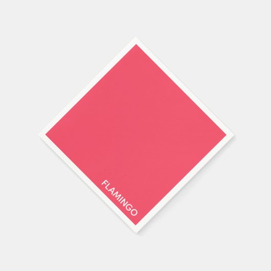 Flamingo roze kleurnaam servet (Hoek)