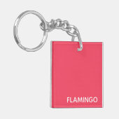 Flamingo roze kleurnaam sleutelhanger (Voorkant Links)