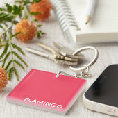 Flamingo roze kleurnaam sleutelhanger (Voorkant Rechts)