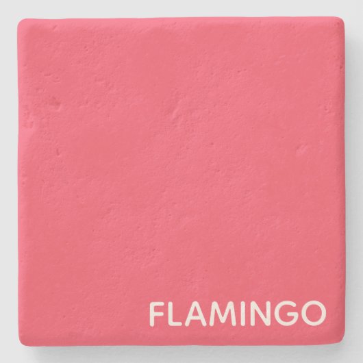 Flamingo roze kleurnaam stenen onderzetter (Voorkant)