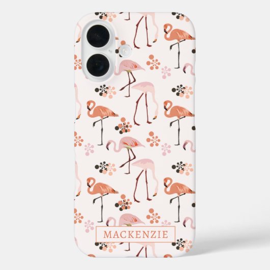 Flamingo Roze Koraal Naam Case-Mate iPhone Case (Achterkant)
