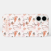 Flamingo Roze Koraal Naam Case-Mate iPhone Case (Achterkant (horizontaal))