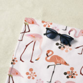 Flamingo Roze Koraal Naam Strandlaken (In situ)