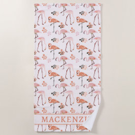 Flamingo Roze Koraal Naam Strandlaken