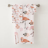 Flamingo Roze Koraal Patroon Bad Handdoek (Insitu)