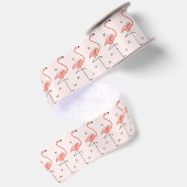 Flamingo Roze lint satijn (Achterkant)