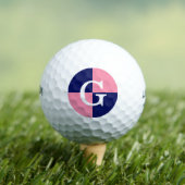 Flamingo Roze Marine Blauw LG Checker Monogram Golfballen (Insitu Shirt)