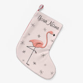 Flamingo Roze Naam met één zijde Kleine Kerstsok (Voorkant (Hangend))