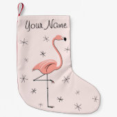 Flamingo Roze Naam met één zijde Kleine Kerstsok (Voorkant)