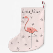 Flamingo Roze Naam stockeren Kleine Kerstsok (Achterkant)