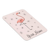 Flamingo Roze naammagneet flexibel Magneet (Rechterzijde)