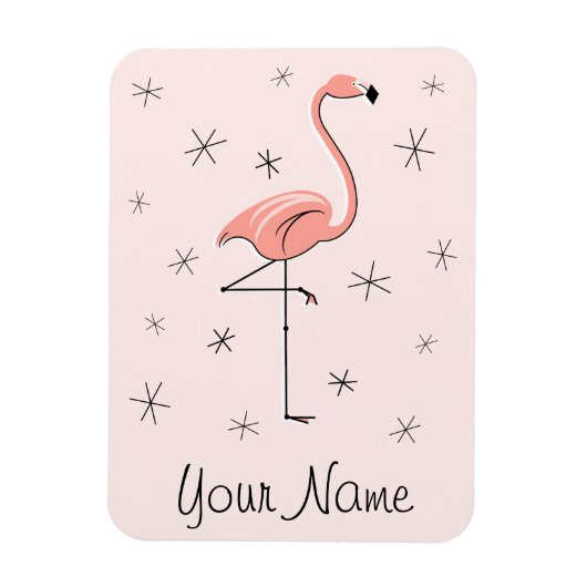 Flamingo Roze naammagneet flexibel Magneet (Verticaal)