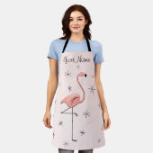 Flamingo Roze Name Apron Schort (Gedragen)