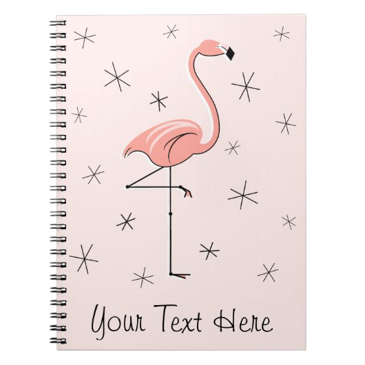 Flamingo Roze notitieboek van de Tekst (Voorkant)