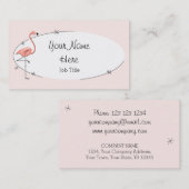 Flamingo Roze ovaal visitekaartje (Voorkant / Achterkant)