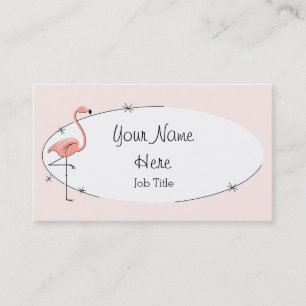 Flamingo Roze ovaal visitekaartje