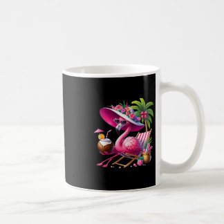 Flamingo Roze Palmboom Tropisch Strand Zomer Vakan Koffiemok