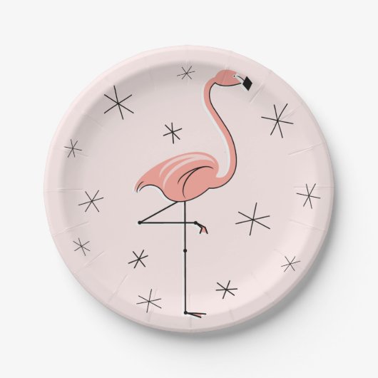 Flamingo Roze papieren bord (Voorkant)