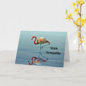 Flamingo Roze Reflectie Wildlife Foto Sympathie Kaart (Gele Bloem)