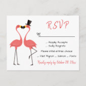 Flamingo Roze RSVP Bruiloft Tropische Luau Strand Uitnodiging Briefkaart (Voorkant)