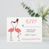 Flamingo Roze RSVP Huwelijk Tropische Party Beach (Staand voorkant)