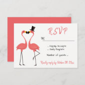 Flamingo Roze RSVP Huwelijk Tropische Party Beach (Voorkant / Achterkant)
