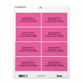Flamingo Roze Solid Color Etiket (Full Sheet)