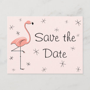 Flamingo Roze "sparen het briefkaart van de Datum"