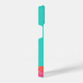 Flamingo roze sparkles Personaliseer turquoise iPhone Hoesje (Rechterkant)