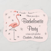 Flamingo Roze steun "Bachelorette Party" Kaart (Voorkant / Achterkant)