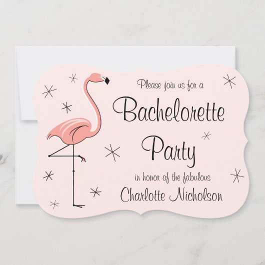 Flamingo Roze steun "Bachelorette Party" Kaart (Voorkant)