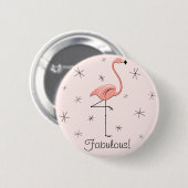 Flamingo Roze 'Tekst' knop Ronde Button 5,7 Cm (Voorkant /achterkant)