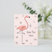 Flamingo Roze Tekst verticaal briefkaart (Staand voorkant)