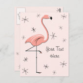 Flamingo Roze Tekst verticaal briefkaart (Voorkant / Achterkant)