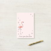 Flamingo Roze "Tekst" verticaal Post-it® Notes (Op bureau)