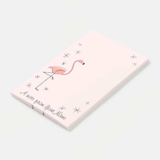 Flamingo Roze "Tekst" verticaal Post-it® Notes (Schuin)